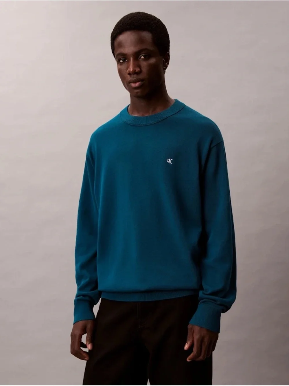 Calvin Klein Men's Teal Crewneck Sweater